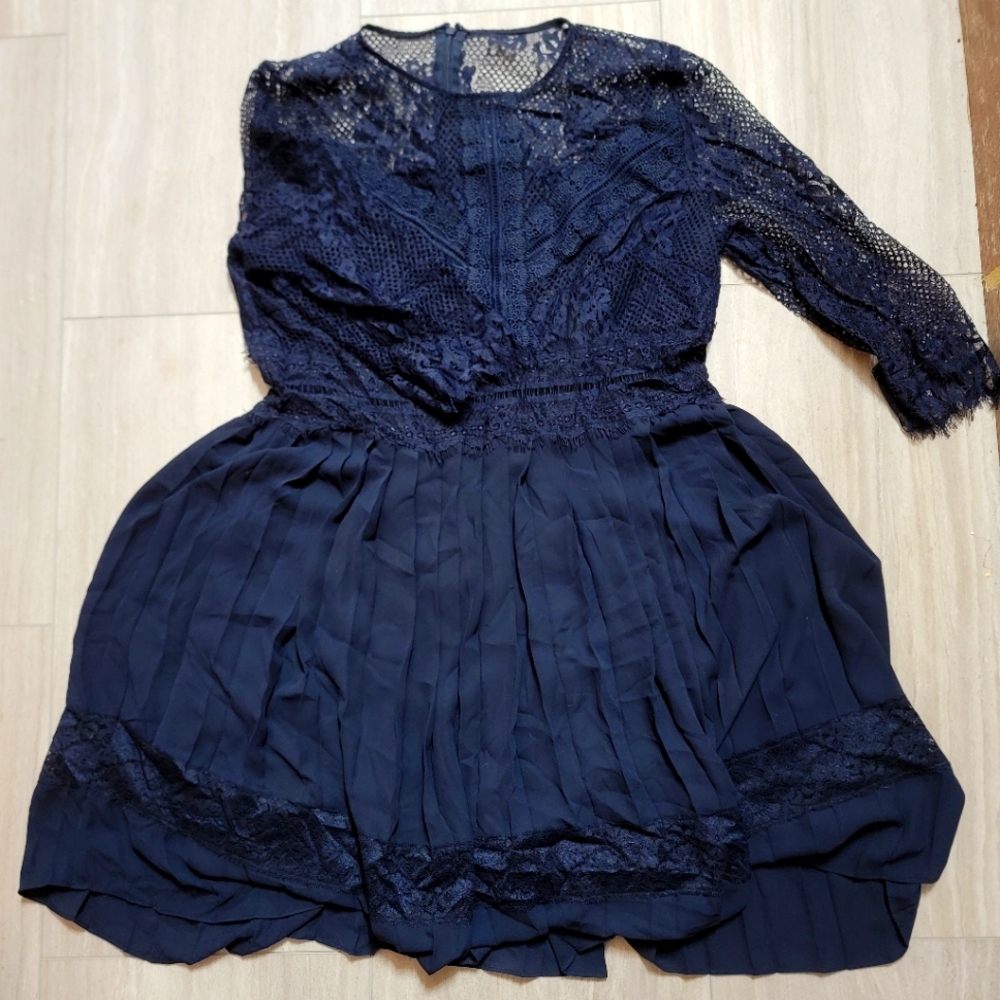 Dark Blue Lace Dress Size 16W